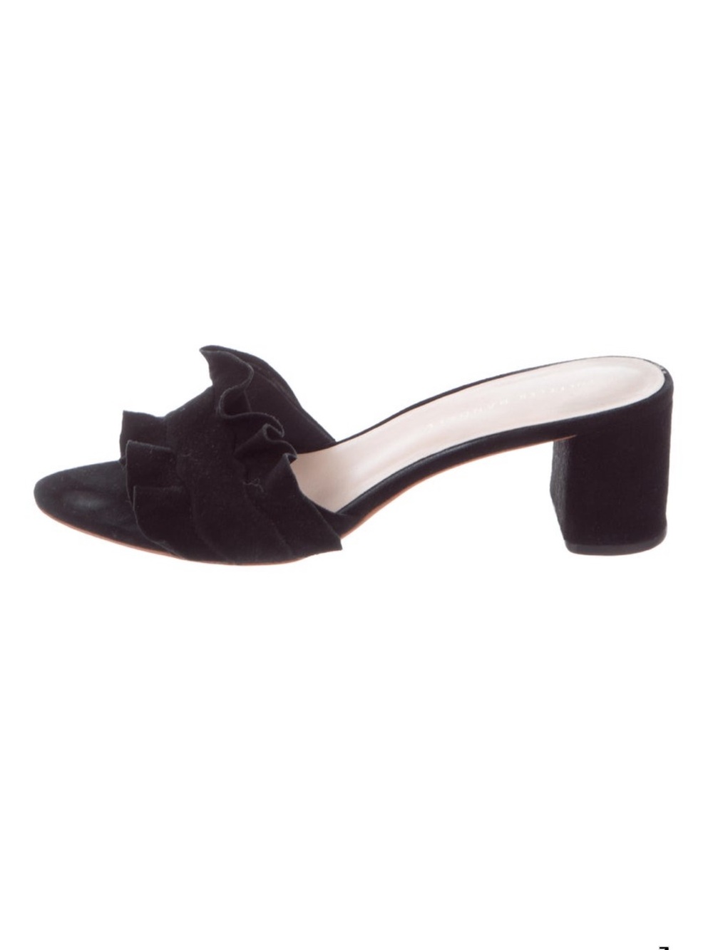 Loeffler Randall Black suede Mule Sandal slides
